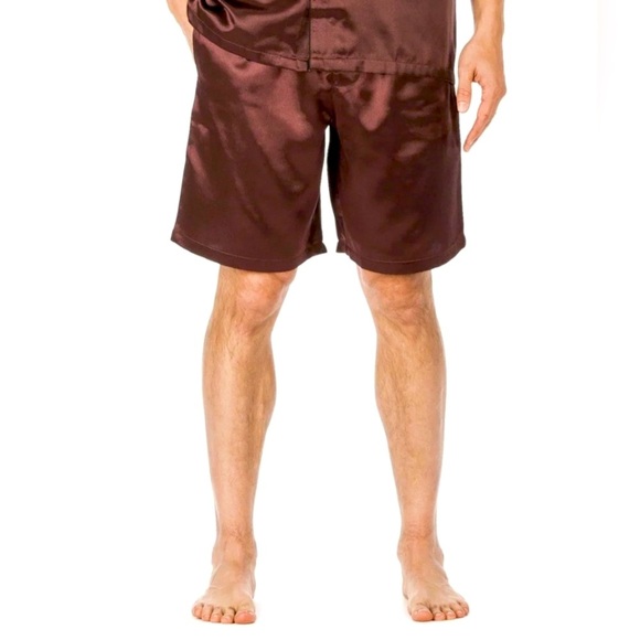Noble Mount Men's Satin Pajama Set in Burgundy size Large - Picture 8 of 8